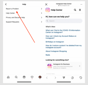 Send an email to Instagram support