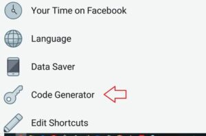 Where is Code Generator on Facebook app