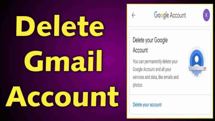 how to delete a gmail account